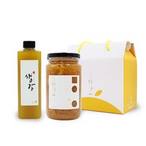 담아요 수제과일청 선물세트(포장무료) 각종답례품 부모님선물 추석명절선물, 1세트, (2구포장)생강청500ml+모과청650g