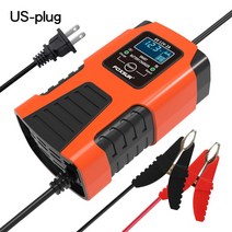 퍽셔 FOXSUR-2 Amp 완전 자동 스마트 충전기 6V 및 12V 배터리 AGM 인텔리차저 스쿠터 오토바이용 트리클 충전기, US-Plug (Red), 1개