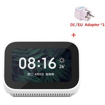 Xiaomi AI 터치 스크린 스피커 블루투스 5.0 3.97 인치 디지털 디스플레이 알람 시계 스마트 Mi 대 한 WiFi, 03 add DE adapter