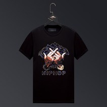 랩퍼티셔츠 3D 그래픽 자수 레이어드티 루즈핏 스웨그 힙합스타일 남자 오버핏 여름 반팔티 홍대패션 공연