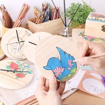 만들기자랑 민화 원목시계 무브먼트 시계 만들기재료 나무공예, 민화원목시계, 오리연꽃