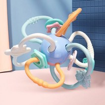 핸드벨 몬테소리 아기 딸랑이 Teether 장난감 0-12 개월 부드러운 플라스틱 핸드 벨 조기 교육 신생아 침대 유모차, CC040M