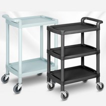 소형병원 입원배식 저진동바퀴 플라스틱 밥차카트 한식당 룸서비스 이동트레이 호텔, W101 2단 중 블랙