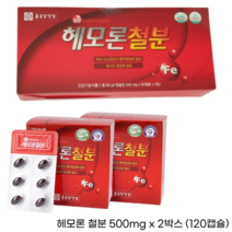종근당 헤모론 철분 유기철분 헴철 보충 복합 기능성 영양제 해조칼슘 나이아신 아연 엽산 비타민C 비타민B1 비타민B2 함유 임산부 수유 여성 청소년 어린이 유아 아기 캡슐 철분제, 120캡슐 x 12개