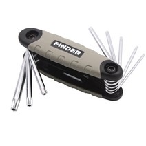 휴대용 8 in 1 접이식 별/육각 열쇠 세트 프리미엄 강화 바나듐 스틸 크롬 마감 자전거 및 가전 유지 보수용 접이식 육각 렌치 세트 L렌치세트(접식) 육각 엘렌치 접이식, 그레이