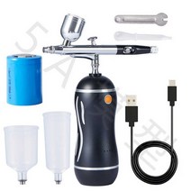 휴대용 무선 에어 피규어 네일 프라 모델 도색 브러시, 블랙 교환형 리튬 배터리 자동 스타트 스톱 브러시 세트