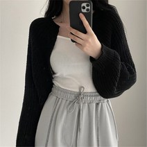 [비즈로그인] 루즈핏 볼레로 니트 크롭 가디건 3color