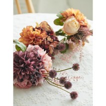 테이블 장식 화병 조화 묶음 카페 창가 공연장 웨딩홀 인테리어장식 예식장 카페인테리어 로비장식 화장실, 핑크