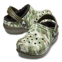 [크록스] 클래식 라인드 그래픽 클로그 키즈204817-3R3( 털샌들)