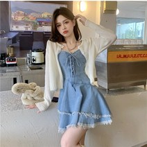 데님 청 원피스 치마 데님 펜더여성 여름 핫 걸 스타일 멋진 디자인 캐미솔 스커트 트렌드의버전