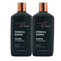 호주 땡스투네이처 Thanks To Nature Shampoo 하이드레이트 & 너리쉬 아비시니안오일 샴푸 500ml, 2팩