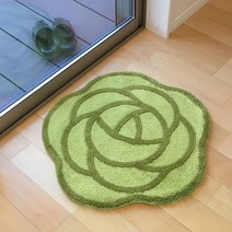일본직발송 4. 센코(Senko) 센코 S.D.S 로즈 장미를 본뜬 다용도 인테리어 매트 그린 약 58×60cm 17447 B0, One Size_그린, 프리매트 대, 그린, 프리매트 대