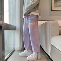 주니어트레이닝바지 핫한 가을 플라워 프린팅 캐주얼바지 와이드 루즈핏 츄리닝바지 드로스트링 일자트레이닝바지 4996356671
