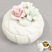 가톨릭천주교성물 묵주함 도자기 원형장미