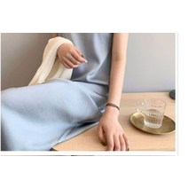 실크 나시 롱 원피스 슬림핏 고급 뷔스티에 우아한 민소매 원피스 완소템