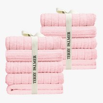테리파머 호텔수건 180g 자카드 수건 타올 가성비 수건세트 코마사 타월 건 욕실수건 세면타올 타월 호텔타올 호텔타월 목욕타올 샤워타올 목욕수건 샤워수건, 20장, 02_핀리-베이비핑크