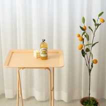 더잉스토어 사이드테이블 침대 쇼파 거실 이동식 접이식 티테이블, 크림옐로우