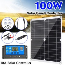 100W 태양열 충전 컨트롤러 듀얼 USB 레귤레이터 단결정 PV 모듈 캐러밴 주택 RV 보트 12 볼트 오프 그리드, 05 1Set 40AController