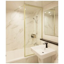 [8mm 안전강화유리]A6마트 골드 욕조파티션 / 고급인테리어 / 골드파티션, 가로650높이1550, 1개