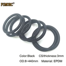 고무바킹 고무패킹 캡 실리콘패킹 OD8 ~ 440mm * 3mm 두께/CS 블랙 EPDM o 링 산 및 알칼리 저항 방수 마, 85 OD92x3mm  2pcs