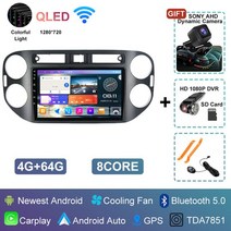 카플레이모니터 무선 차량용 모니터 폭스바겐 티구안 1 NF 2006 2008-2016 안드로이드 12 자동 라디오, 09 4G 64G AHD DVR