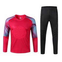 남성 여성 축구 골키퍼 유니폼 가슴 팔꿈치 무릎 세트 정장 훈련 바지 셔츠 사용자 정의 인쇄, [04] Asian size XL, [03] 8855 purple set