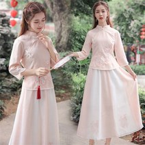 MOTRIA 몬테리아 개량한복 사계절 스타일 꽃 자수 생활 한복 세트