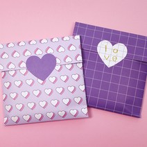 디자인달 [하트 모눈 랩핑지 포장지] 감성 선물포장, 50장