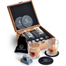 EMcollection의 크리스탈 위스키 잔 2개 세트 구식 스타일코스터 벨벳 가방 | 갈색 멋진 남성 선물 보스 위스키 애호가