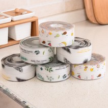 주방 화장실 싱크대 틈새차단 만능 방수테이프, 3. 초록나뭇잎(흰색)