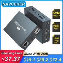 [해외]ZY-DT237KM 네트워크 USB HDMI KVM Over IP 확장기 이더넷 RJ45 KVM 확장기 CAT5 CAT6 By UTP 200m KVM 확장기 HDMI, 하나의 TX와 하나의 RX, 영국 전원 플러그