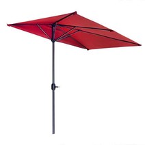 테라스 반쪽 파라솔 직사각형 하프 사각 옥상 업소용, 짙은 갈색 250x120cm