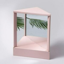 좌우반전거울 리얼미거울 남이보는내얼굴 반전거울, 연분홍18.5x17.5x22cm
