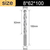 Vsharp 볼 코 엔드 밀 3.175mm 4mm 6mm 8mm 생크 직경 2 플루트 텅스텐 카바이드 CNC 밀링 커터 나무 mDF 용 도구, 8x62x100, 10pcs