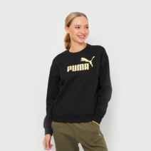 PUMA 푸마 여성 에센셜 메탈릭 로고 크루넥 586893-01