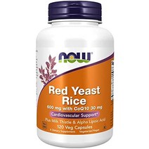 나우 NAC 보충제 coq10이 포함된 붉은 효모 쌀 우유 엉겅퀴 앰프 알파 리포산 120 식물성 캡슐