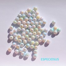 Beads만들기 DIY 재료 쥬얼리 액세서리 8MM 멀티 컬러 도금 아크릴 ABS 진주 비즈 모조 쉘 스페이서 팔찌 제작 부서 100 개, [01] 8mm, [01] green