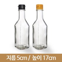 유리병 신 사각오일 180(투명), 검정색, 1개