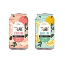 [웅진식품] 티즐 스파클링 제로 340ml X 12캔(피치우롱티/유자그린티 2종 중 택1), 선택:피치우롱티
