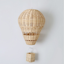 라탄 열기구 미니어쳐 인테리어 감성 스튜디오 장식 소품, 라탄열기구
