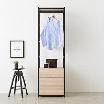 스틸 시스템장 3단 서랍장 옷가게 행거 옷정리 리조트 신혼가구 폭좁은 드레스룸, 애쉬