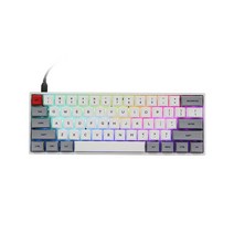 매크로 키보드 단축키 키패드 epomaker sk61 61 키 핫 가능 기계식 rgb 백라이트 nkro type-c 케이블 winmac gateron 광 스위치, 회색 흰색, 옵티컬 블랙