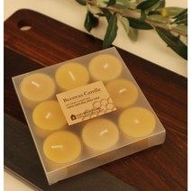 천연 밀랍 티라이트 캔들 세트 ( 8+1 set ), 알루미늄