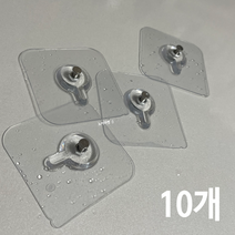 노이마켓 못이 필요없는 접착식 투명 다용도걸이 무타공 시계 액자걸이 10ea 세트, S(6mm)
