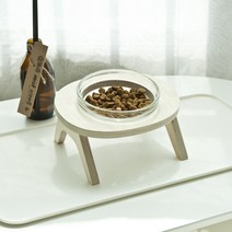 아쭈 유리식기 1구 고양이 강아지 밥그릇 식기, 기본형-12cm, 내추럴 1구