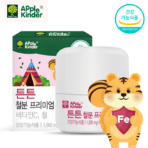 아이철분제 어린이철분제 아기 유아 청소년 유치원생 튼튼철분 씹어먹는 츄어블 블루베리맛 약국철분제 + 비타민C 유산균 초유단백분말 식약처인증 식약청인증, 5개