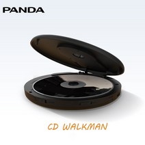 휴대용CD플레이어 레트로CD플레이어 벽걸이CD플레이어 panda cd-12 cd 플레이어 휴대용 소형 스테레오 cd Walkman 블루투스 전송 hd lcd 디스플레이 오디오, 검은색