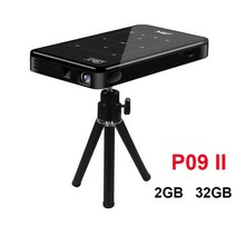 미니빔프로젝터 블루투스 공간 무선 캠핑 dlp 휴대용 p09 ii 스크린 안드로이드 9.0 4k wifi 비머 홈 시네마 비디오 4000ma, 블랙 2기가바이트 32기가바이트, 미국 플러그