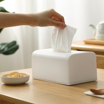 북유럽 모던 인테리어 파스텔색 각티슈케이스 화이트색상, 1개