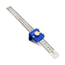 분석 측정 측량 30 Cm 마킹 눈금자 L38A 12 목공 프리미엄 금속 마킹 게이지 나무 정지 직선형 마킹, 02 파란